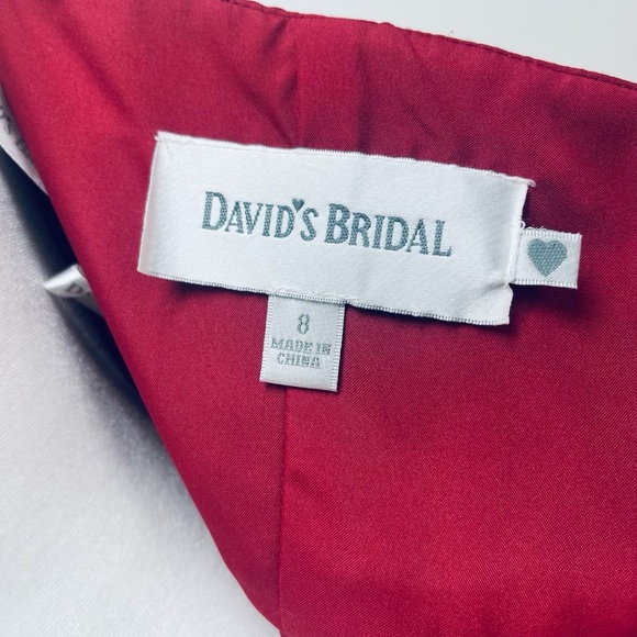 David's Bridal Dress Size 8 Women’s Strapless Prom Or Bridesmaid Burgundy Red - Picture 5 of 8